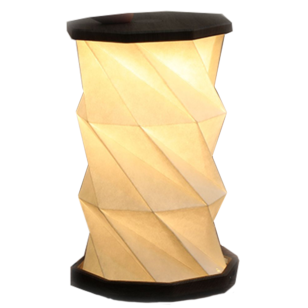 Gingko Folding Twist Mini Hexagon Lamp – Slate Black – 3.25" x 6"