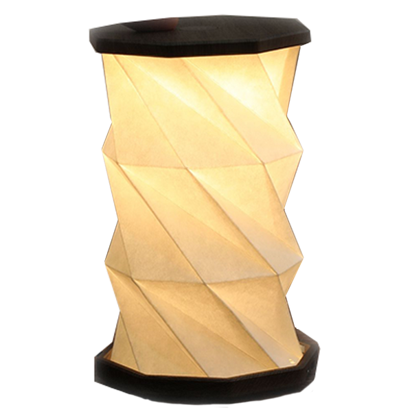 Gingko Folding Twist Mini Hexagon Lamp – Slate Black – 3.25