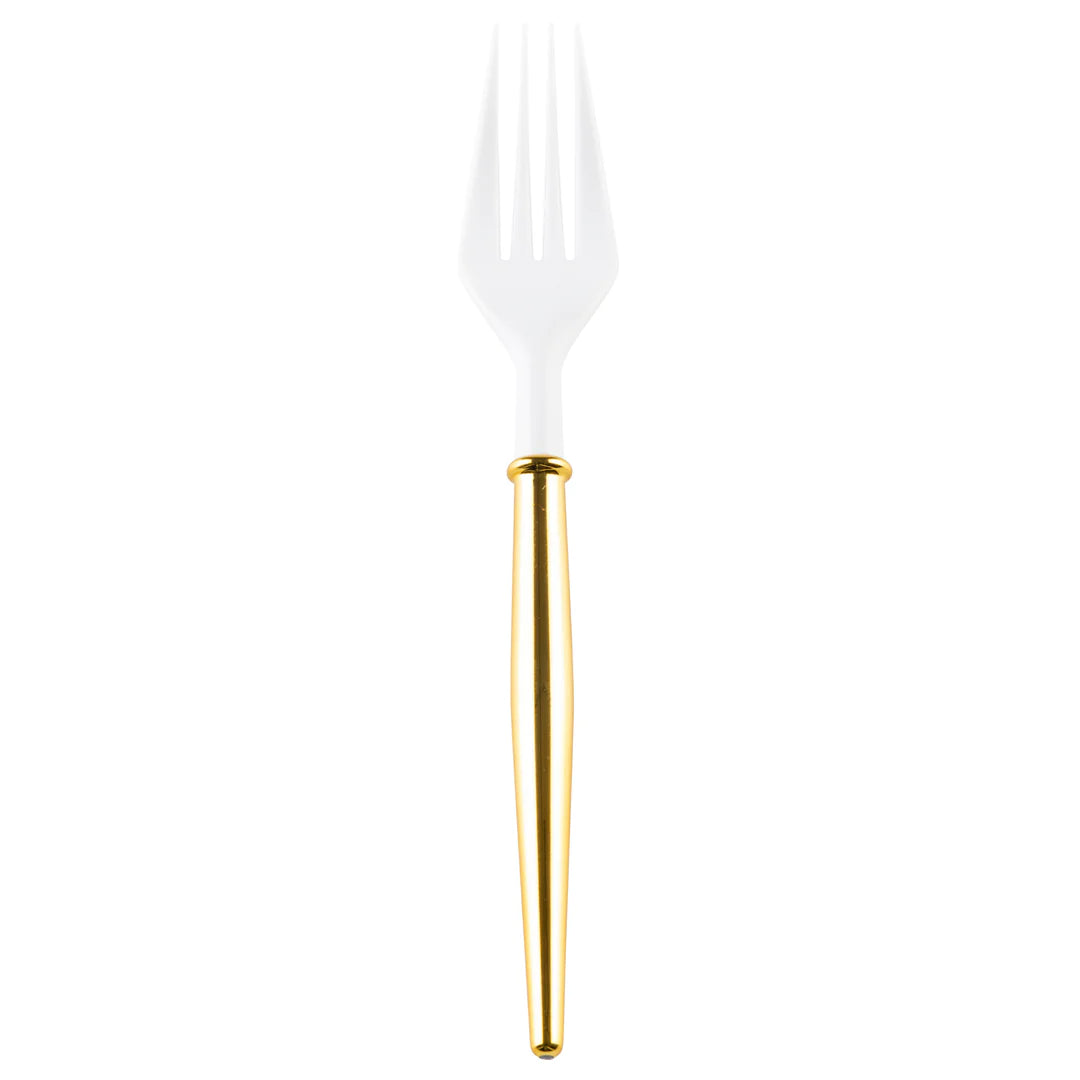Disposable Gold Bella Plastic Mini Cocktail Forks – 20 Piece