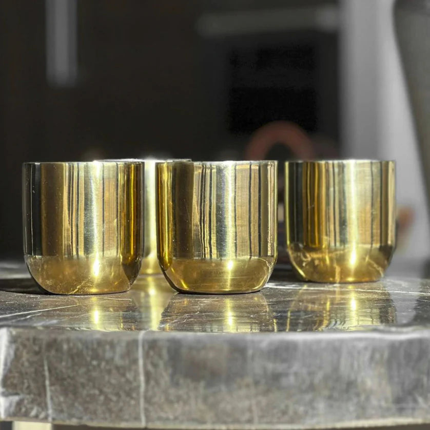 Verve Culture Stainless Steel Double Walled Mug – 8oz – Brass Finish