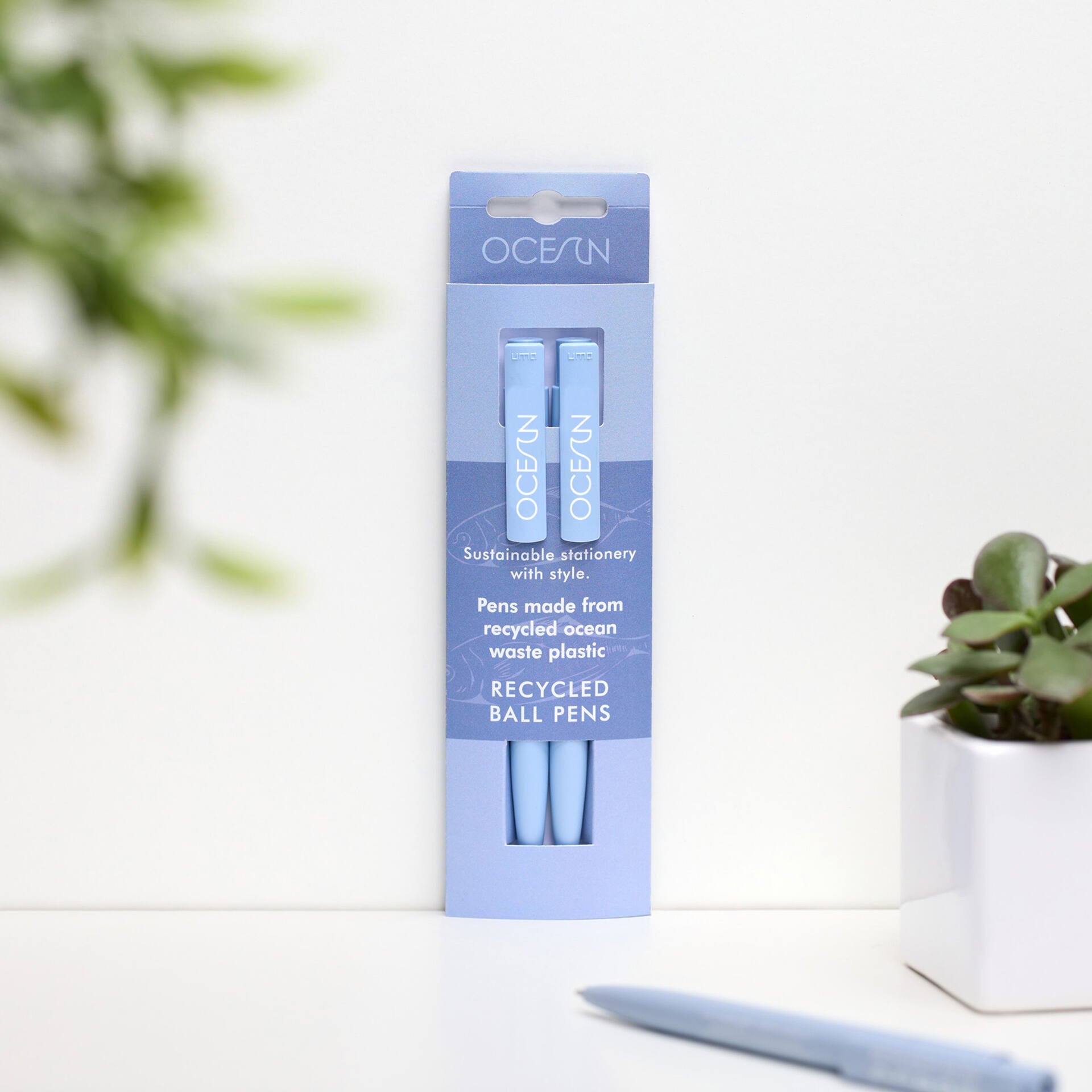 Recycled Ocean Waste Pens – Sea Blue – 2 Pack