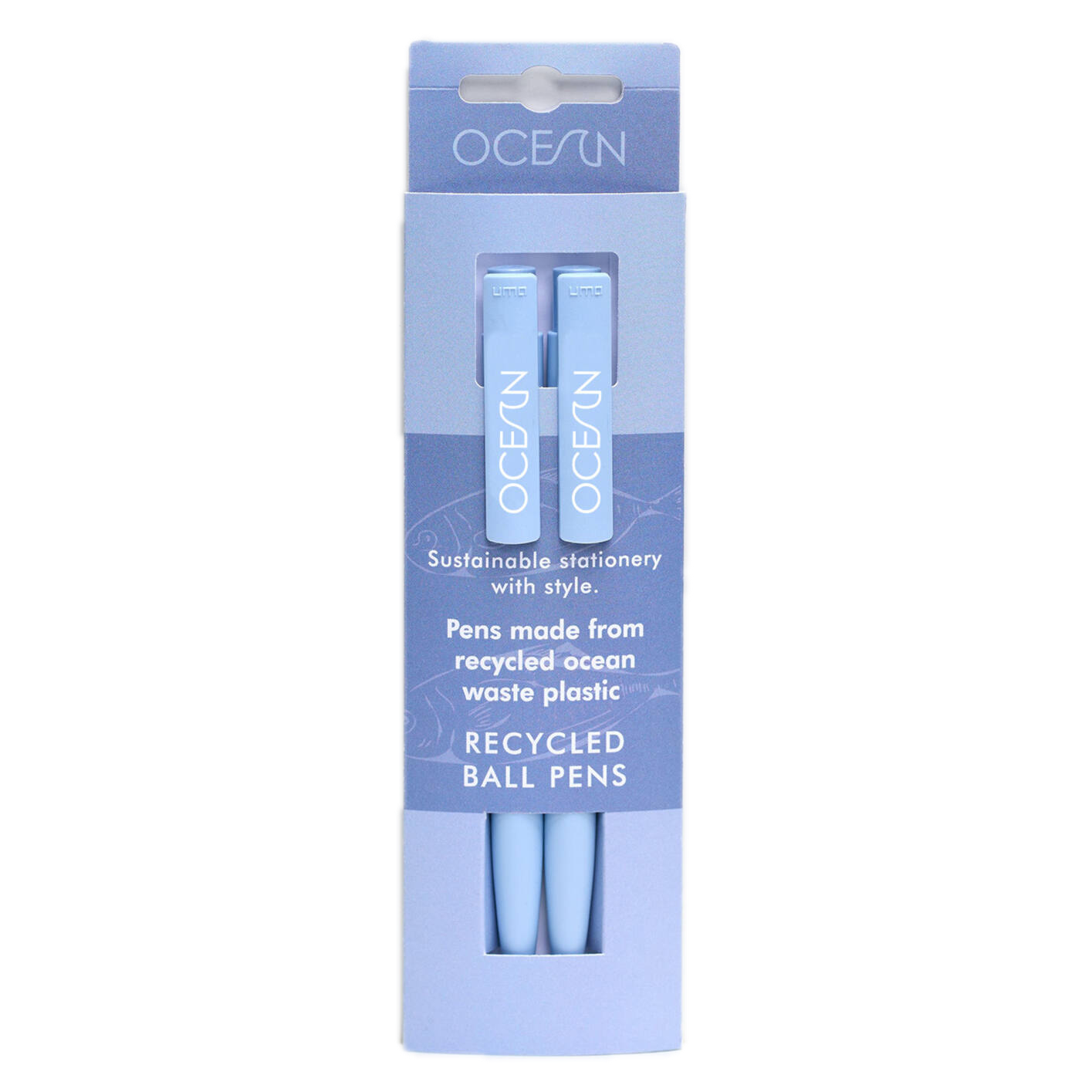 Recycled Ocean Waste Pens – Sea Blue – 2 Pack