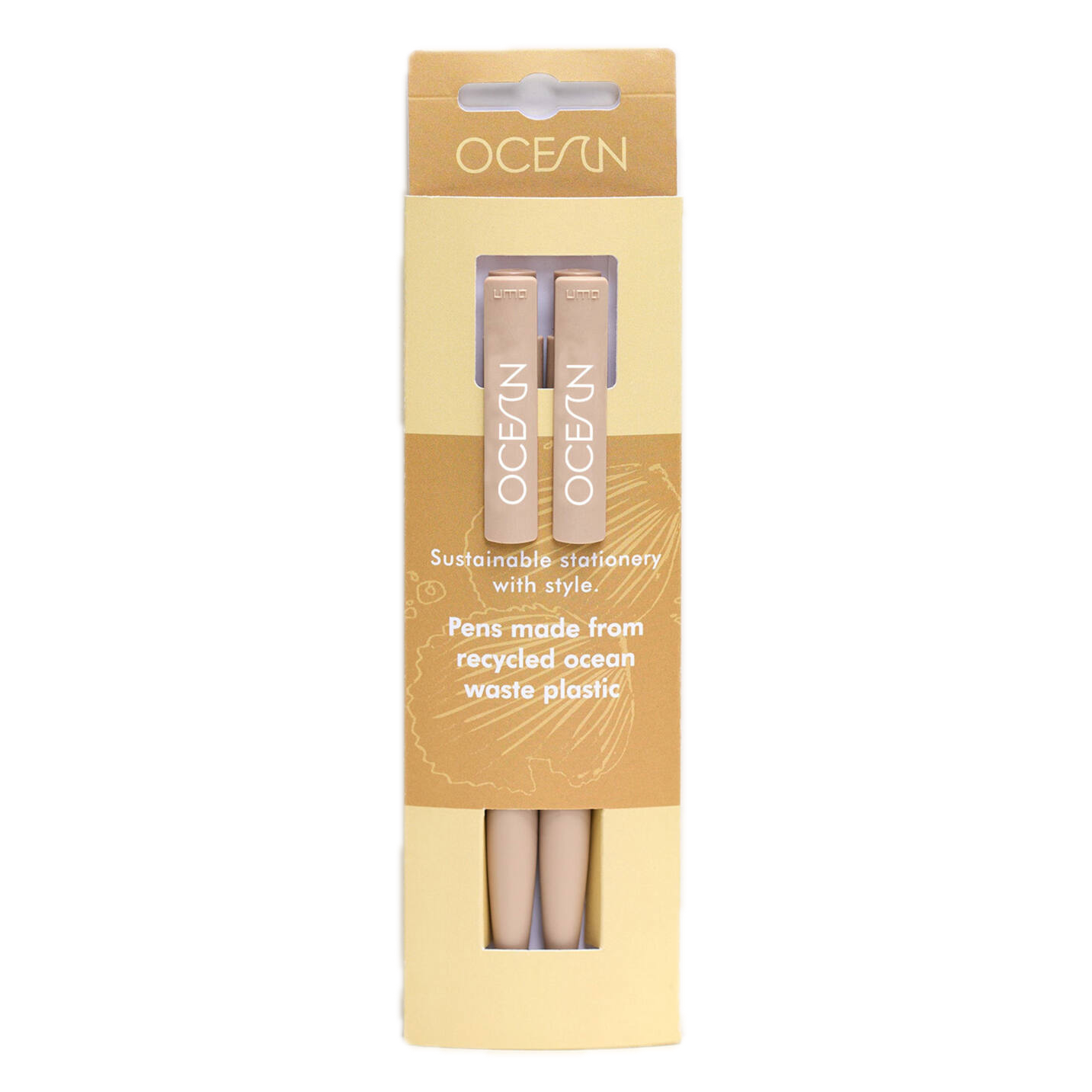 Recycled Ocean Waste Pens – Sand Yellow – 2 Pack