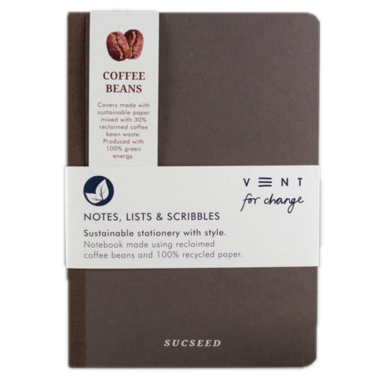 Recycled A6 SUCSEED Notebook – Coffee – 8" x 4" – 160 Pages