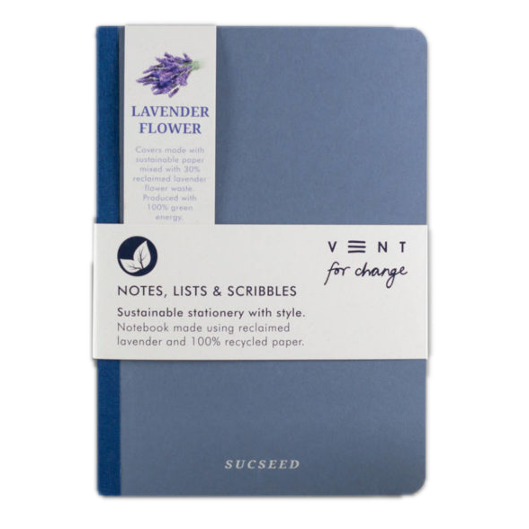 Recycled A6 SUCSEED Notebook – Lavender – 8" x 4" – 160 Pages