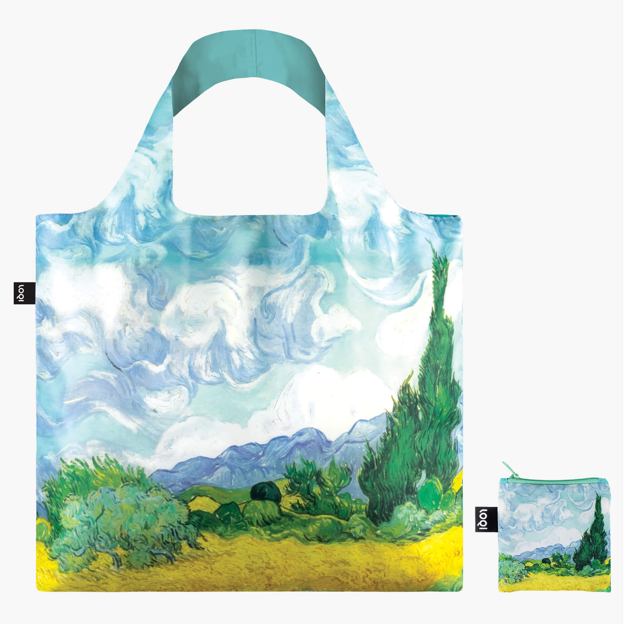 LOQI Reusable Recycled Tote Bag – Van Gogh - Wheat Field with Cypresses