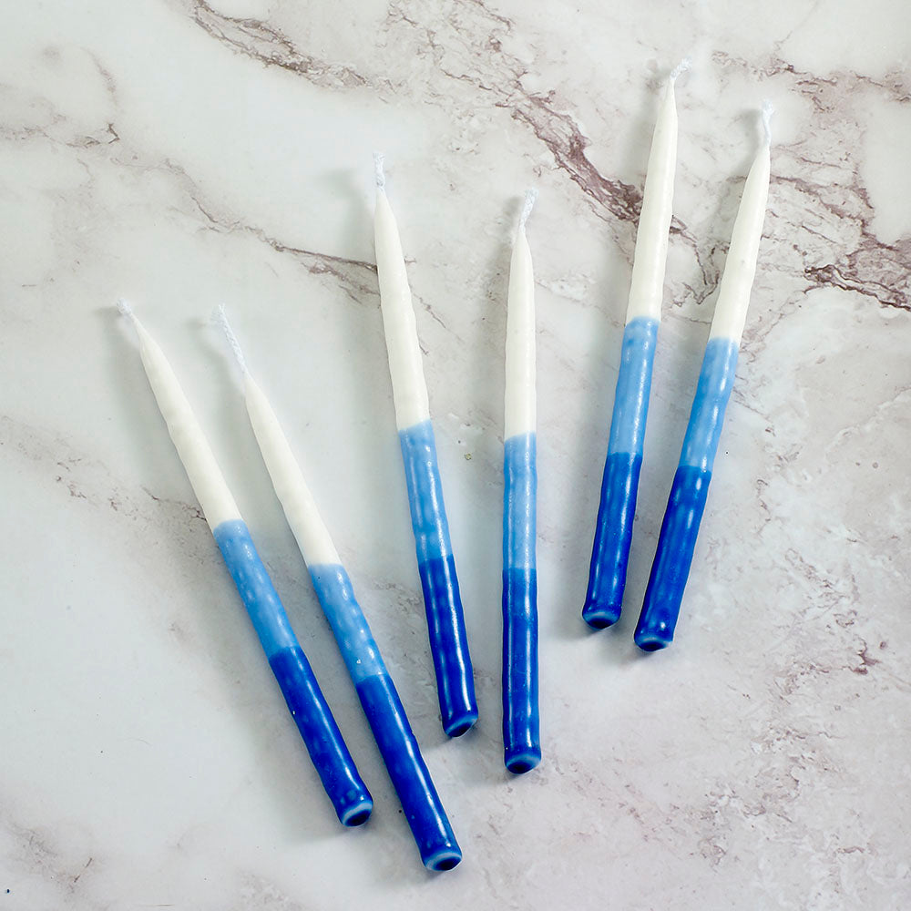 Premium Hanukkah Candles – Blue, Light Blue & White – 45 Candles