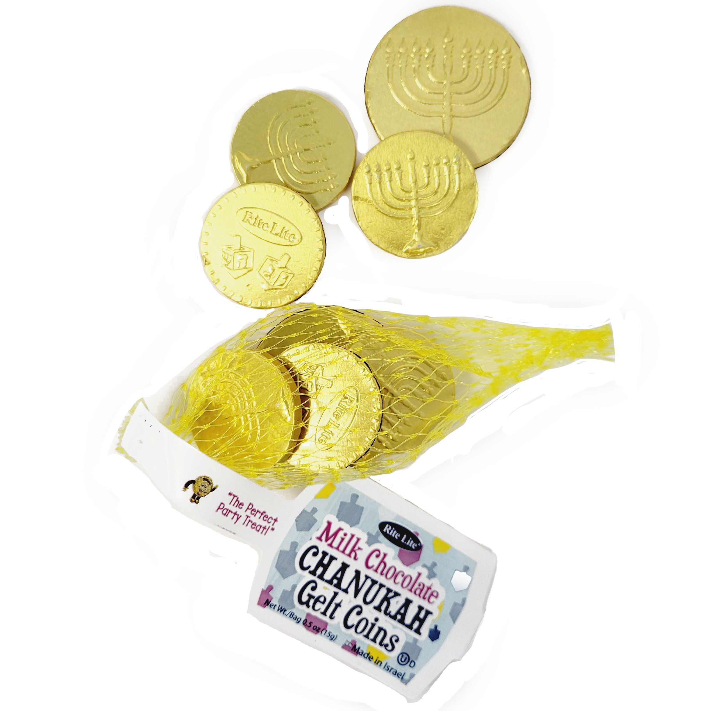 Chanukah Gelt Milk Chocolate Coins – Made in Israel – 5oz. Bag
