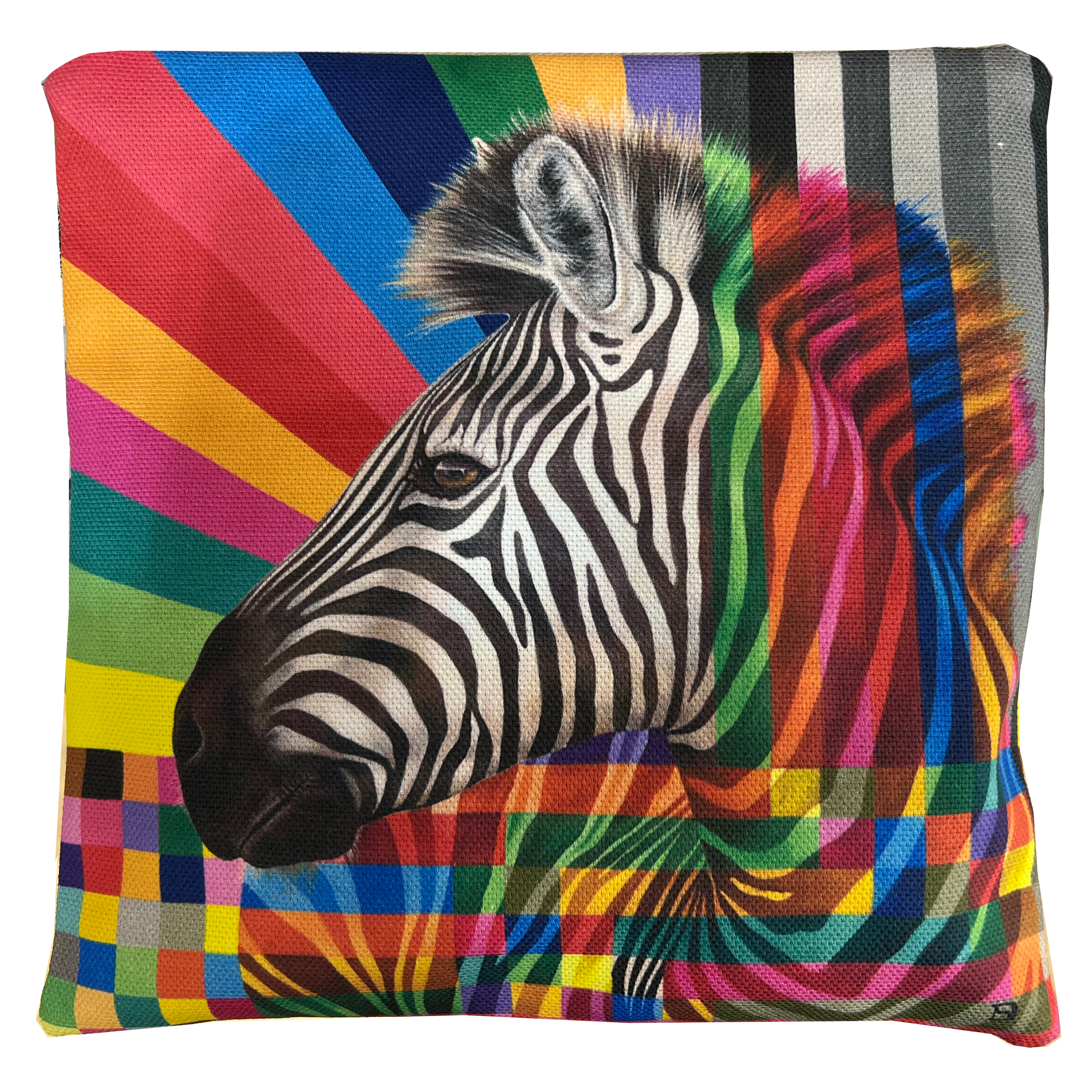 Wildlife in Colour Hand-Made Small Zip Bag – Zebra – 8" X 6"