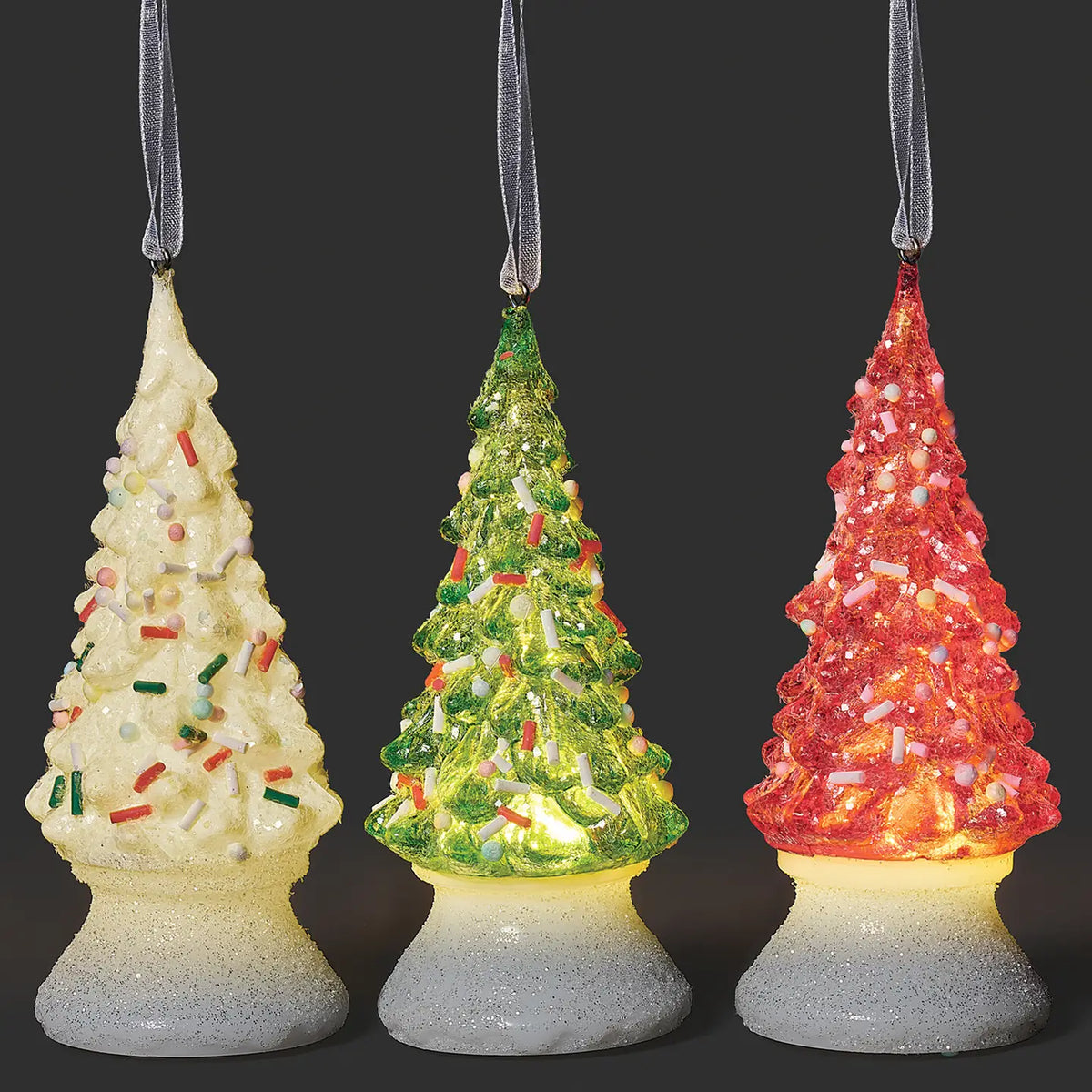 Lighted Sprinkle Tree Ornament - 4.25"H – Assorted Colors – Each Sold Separately