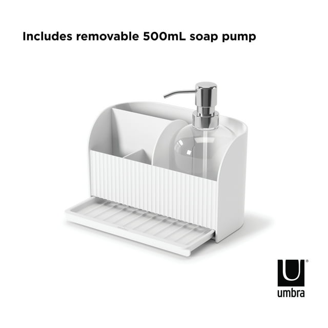 Umbra Sling Sink Caddy and Soap Pump – White