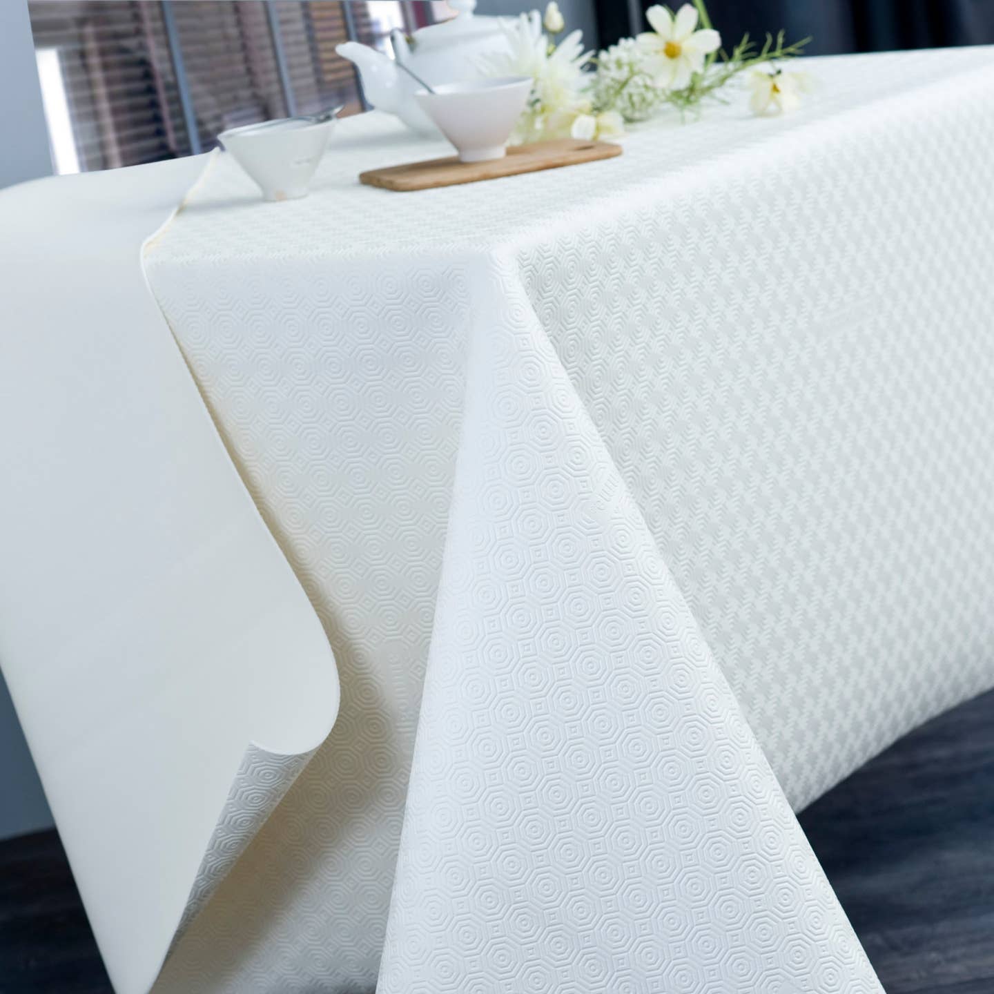 White Table Protector – 105" x 220"