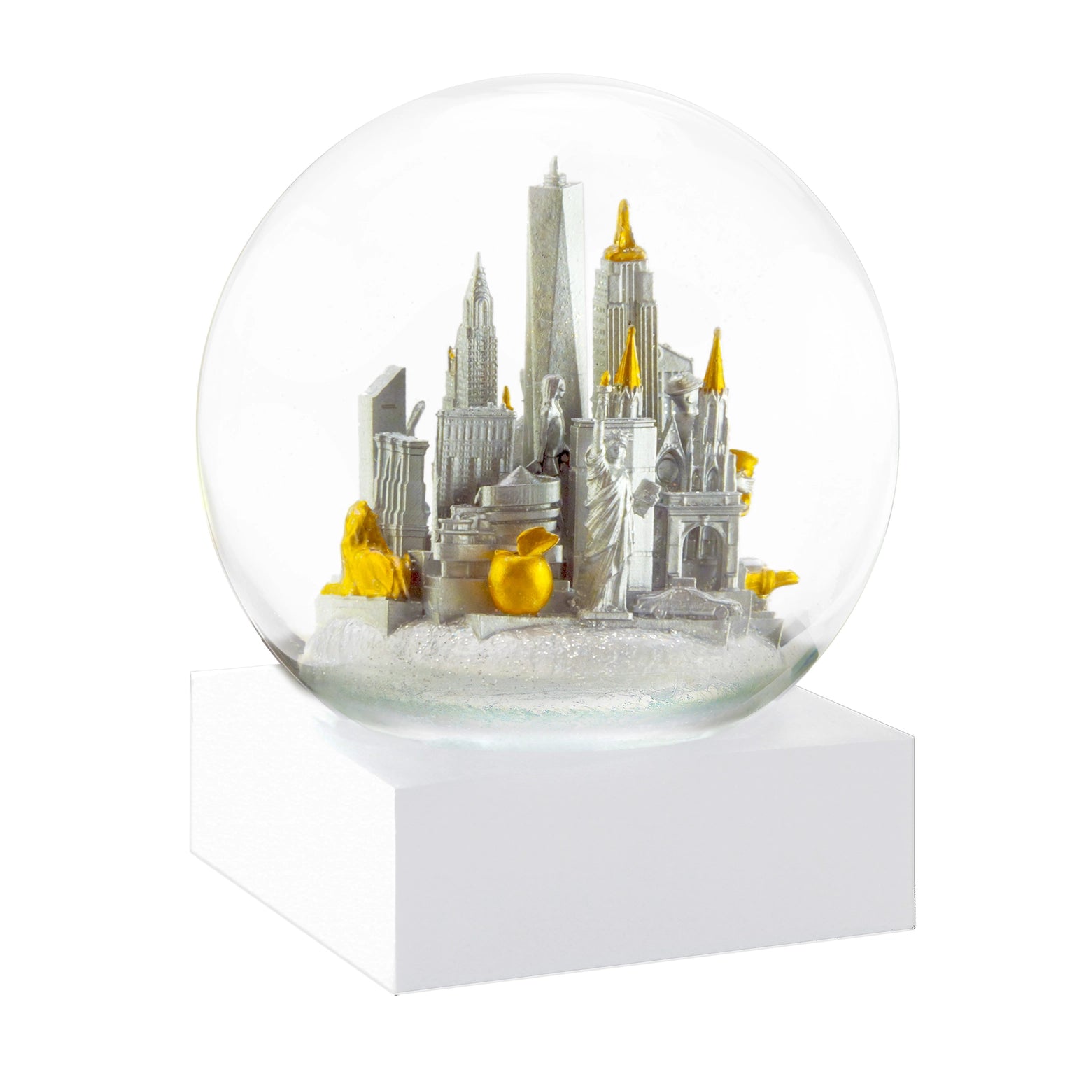 New York City Silver Skyline Snow Globe