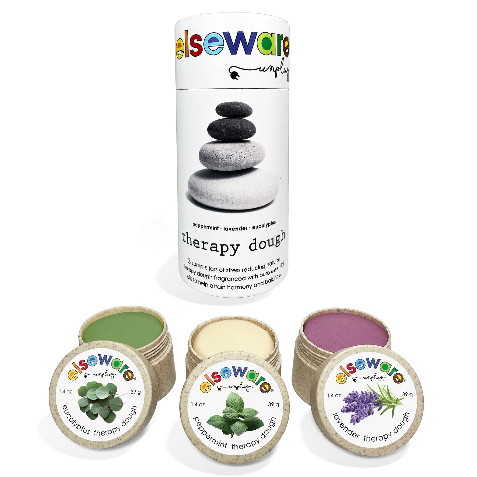 Elseware Unplug – Calming Aromatherapy Stress-Relief Therapy Dough  – Pack of 3