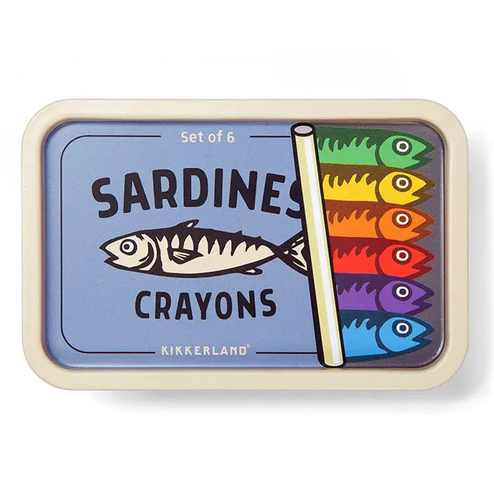 Kikkerland Sardines Crayons – Pack of 6
