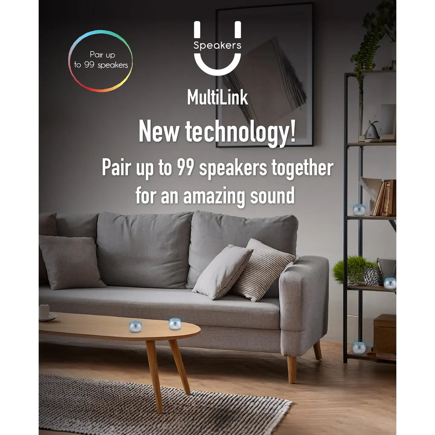 Altavoz Bluetooth portátil FashionIt U Mini Boost Multilink – Juego de 2