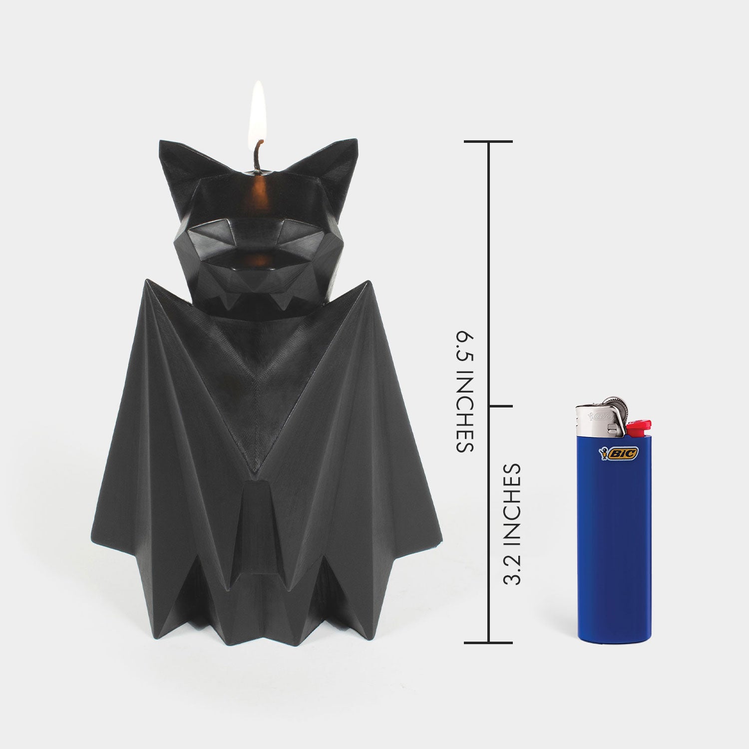 Pyropet Blaka Black Bat Candle With Hidden Skeleton Inside