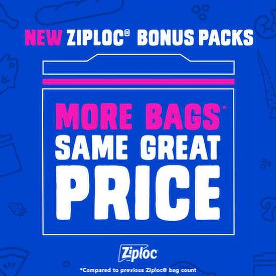 Ziploc Pinch & Seal Storage Bags With Stay Open Design– Gallon – 22-Ct.