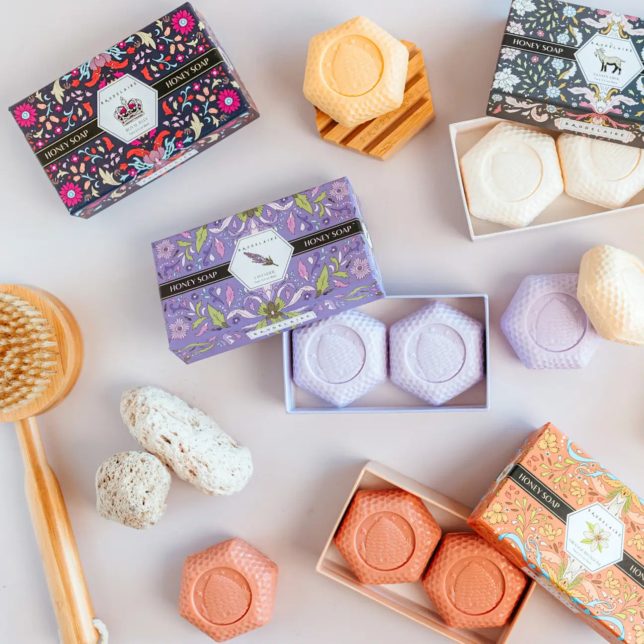 Baudelaire Pure Honey Bar Soap – 3.5oz –  2 Bar Gift Box