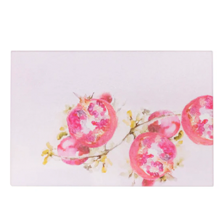 Pomegranate Tempered Glass Charcuterie Board – 12" x 8"