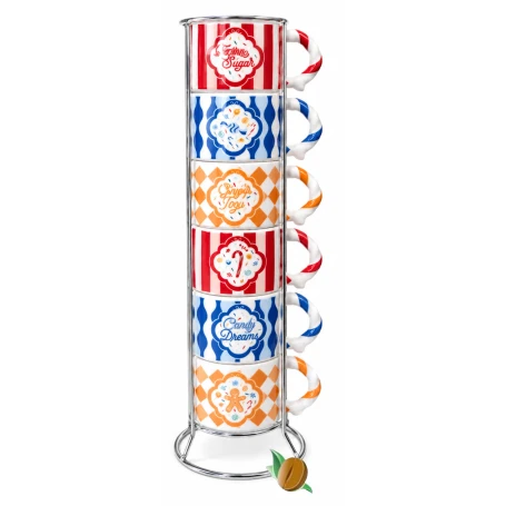 Bialetti Candy Land Nutcracker Stackable Espresso Mugs – Set of 6