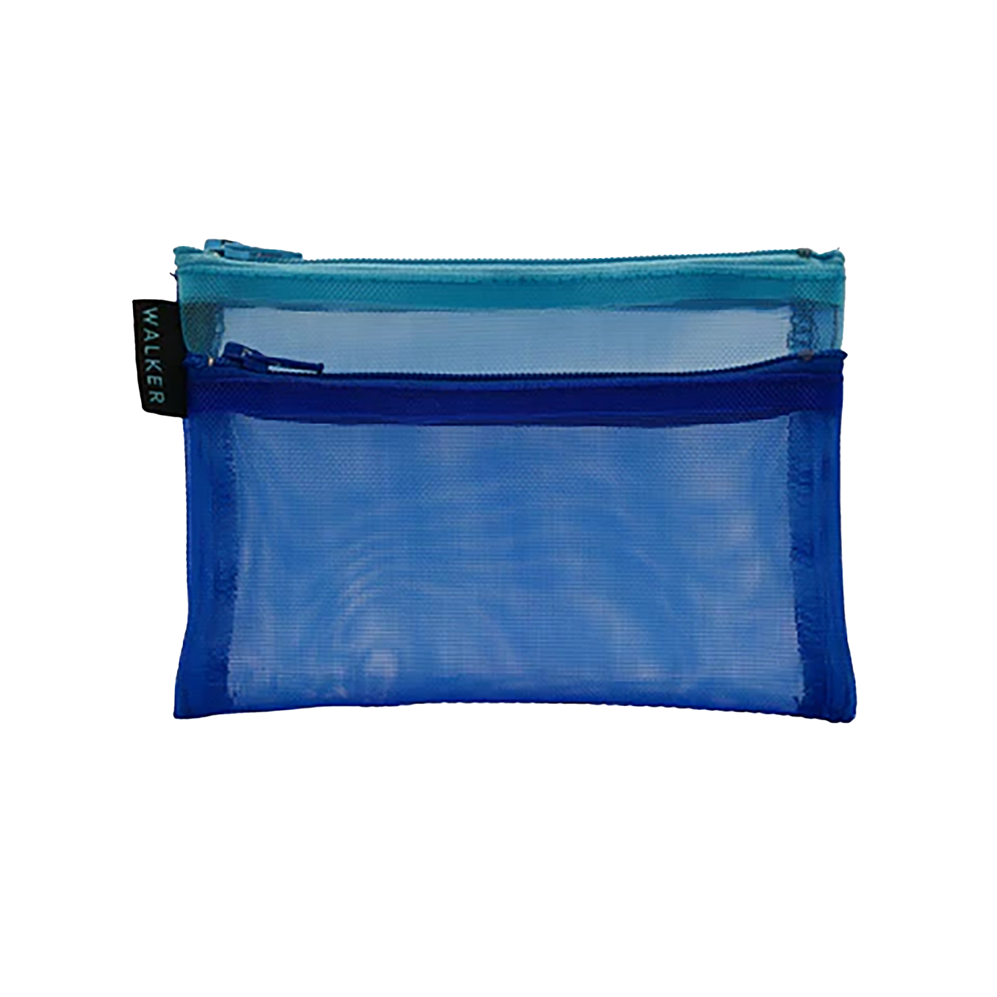 Walker Bags Color Mesh Double Zip Case  – Blue Aqua – 3.5" x 5"