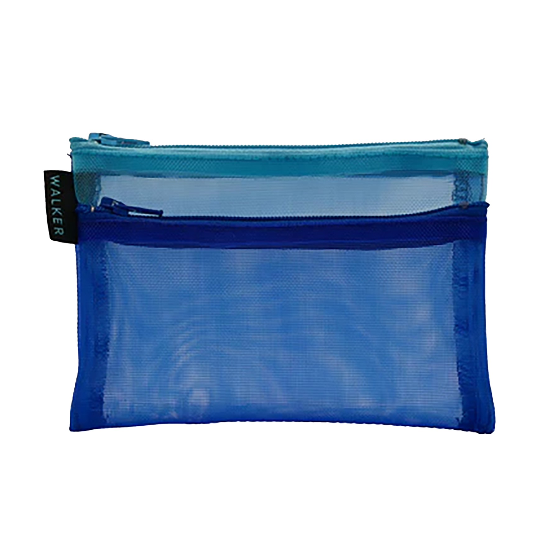 Walker Bags Color Mesh Double Zip Case  – Blue/Aqua – 5x7in