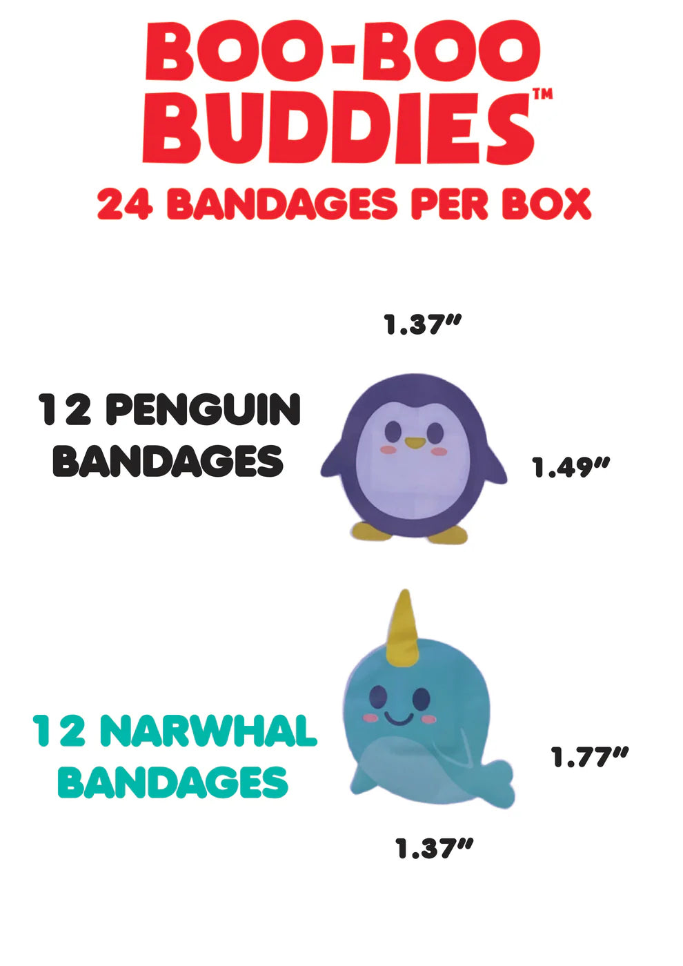 Boo-Boo Narwhal and Penguin Bandages