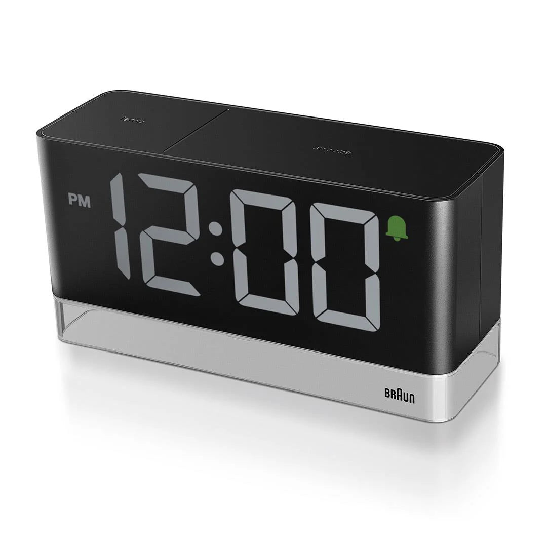 Braun Digital Alarm Clock with Extra Large LED Display – Black