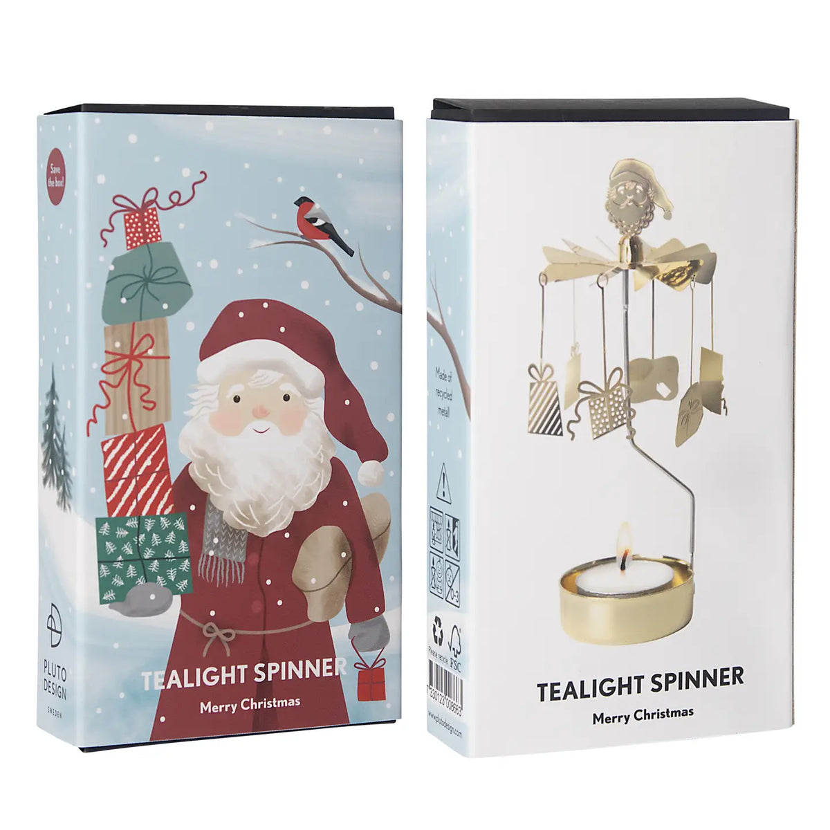 Talla Rotary Tealight Spinning Candle Holder – Merry Christmas – 2.8" x 6.5"