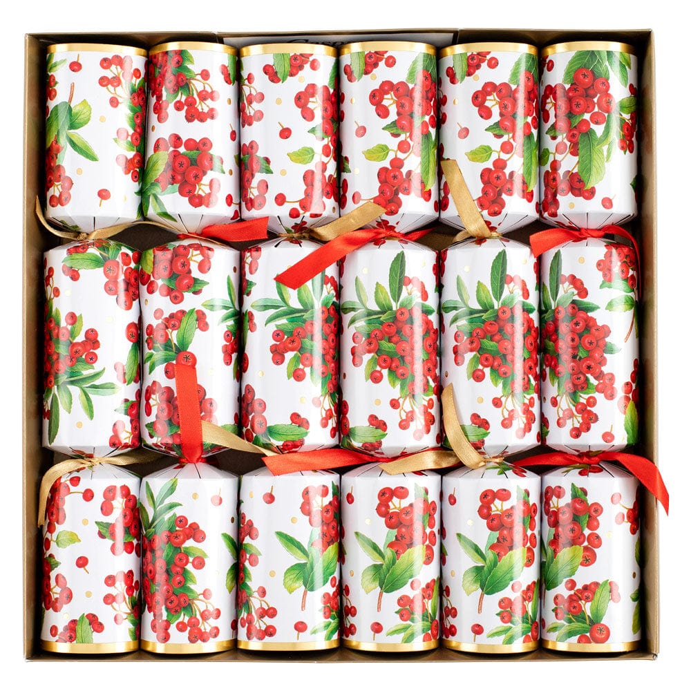 Caspari Christmas Berry Christmas Crackers – 6 Pack