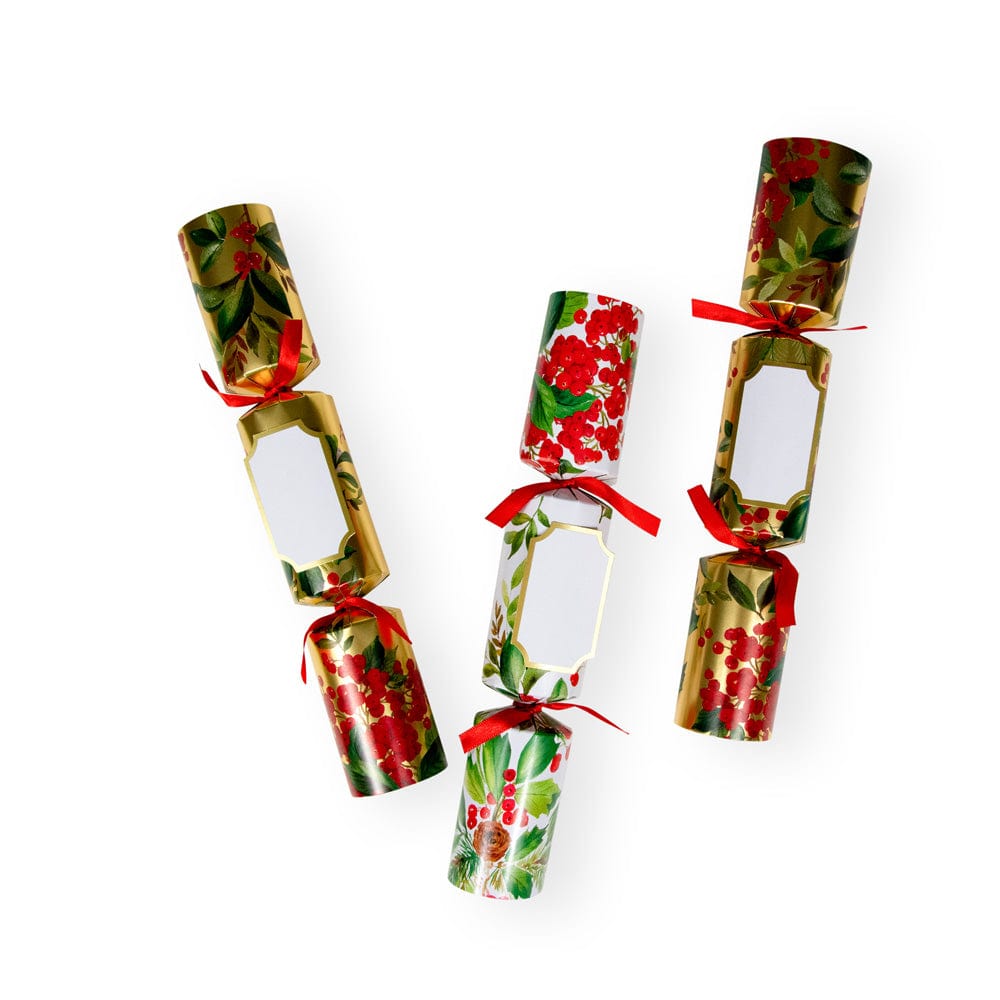 Caspari Holly Chintz Christmas Crackers – 6 Pack