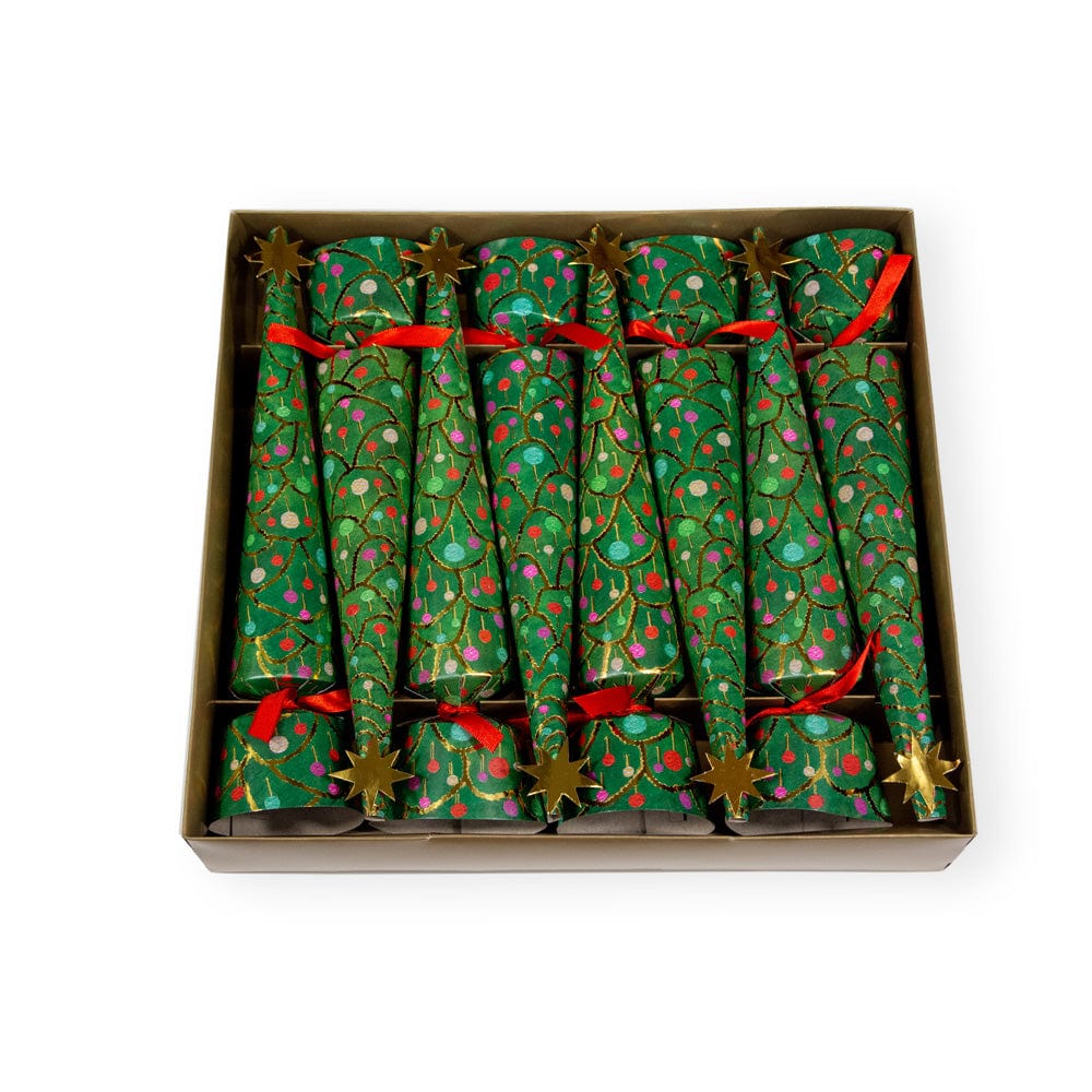 Caspari Merry & Bright Christmas Cone Crackers – 8 Pack