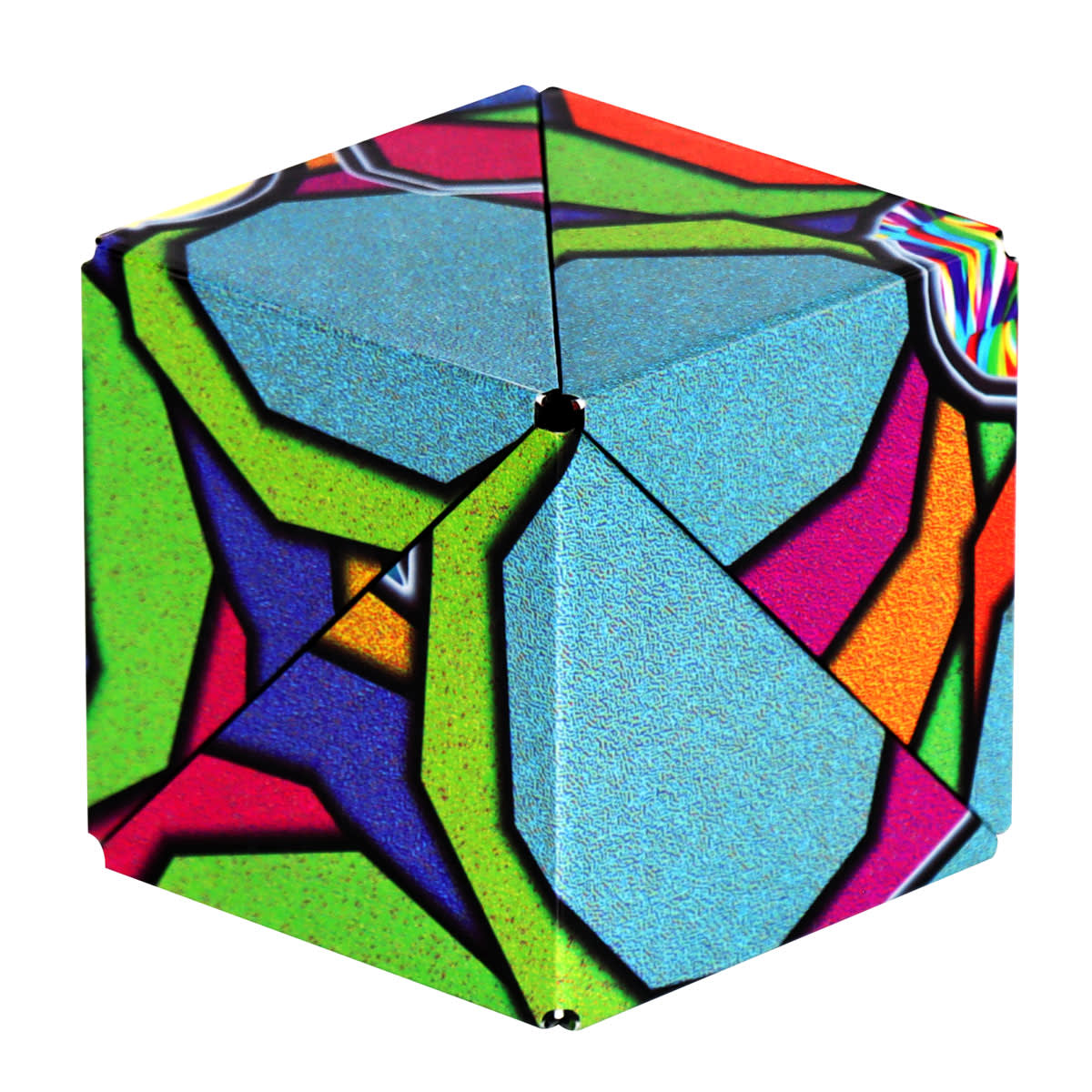 Shashibo Shape Shifting Fidget Cube with 36 Rare Earth Magnets – Stained Glass