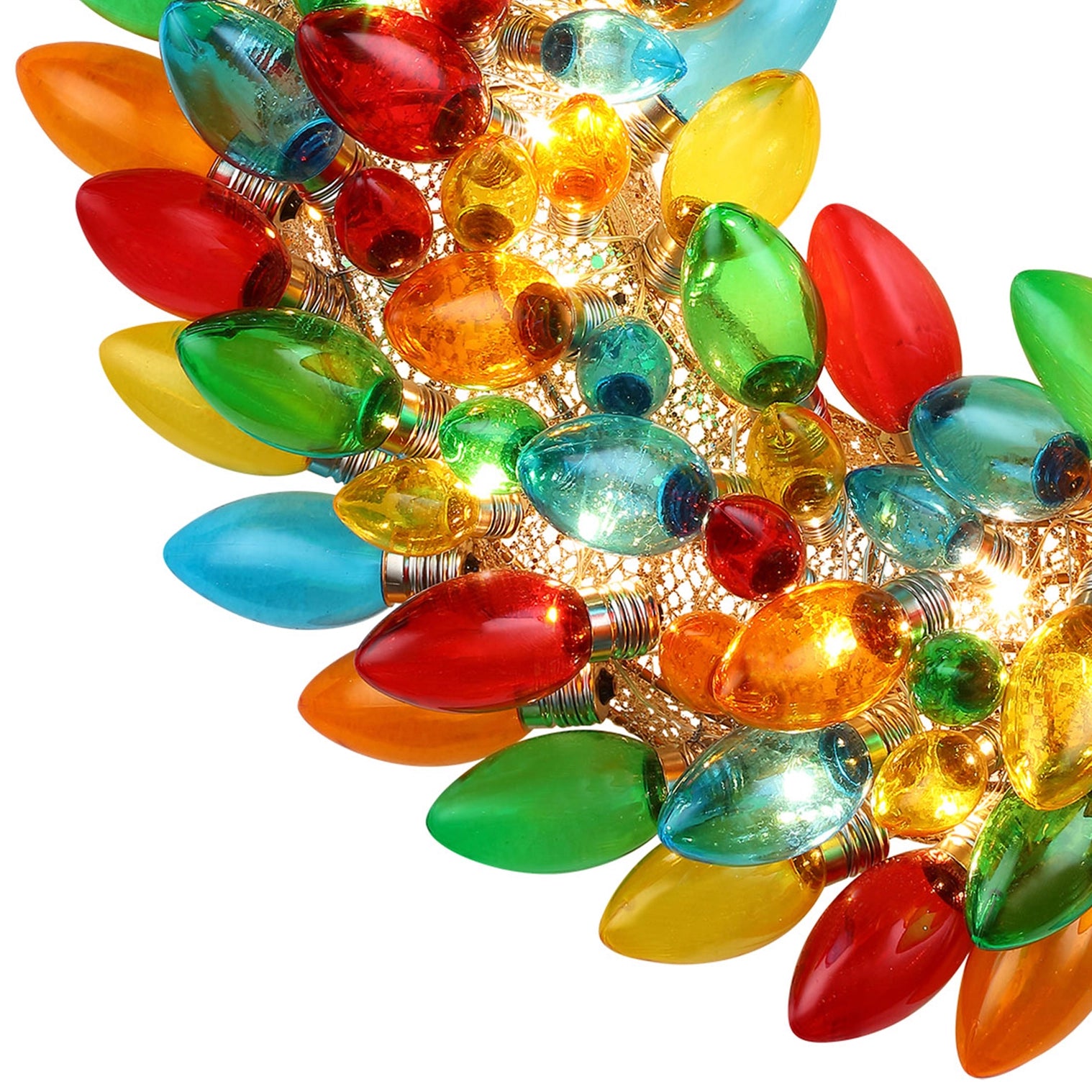 Mr. Christmas Multi Color Festive Retro Bulb Wreath – 17"