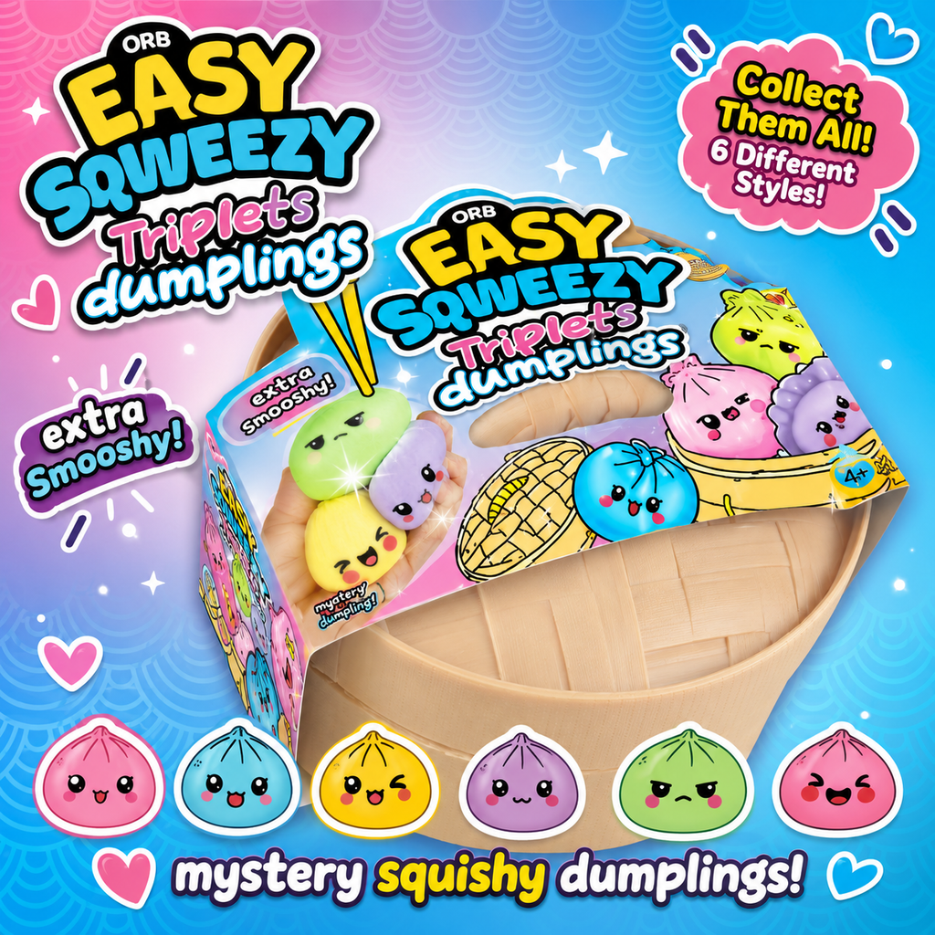 ORB Easy Sqweezy Triplets Dumplings Squishy Toy