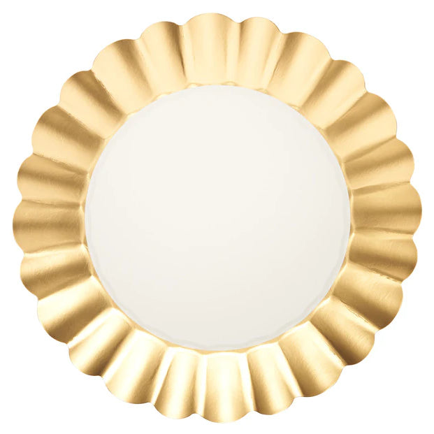 Sophistiplate Paper Dinner Plate– Gold & White – 8pk