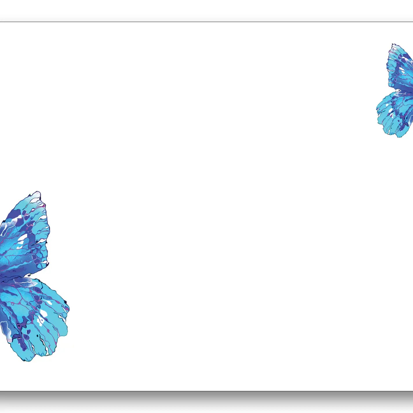 Maison de Papier Blank 4" x 6" Note Cards – Set of 8 – Butterfly Watercolor Blue