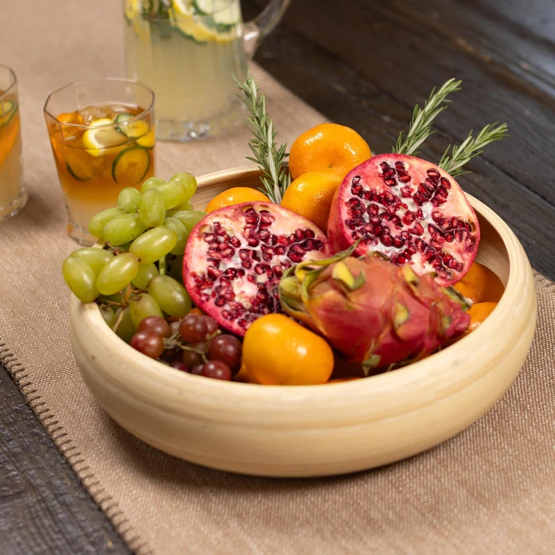 Lexa Bamboo Fruit Bowl – 12" – Natural