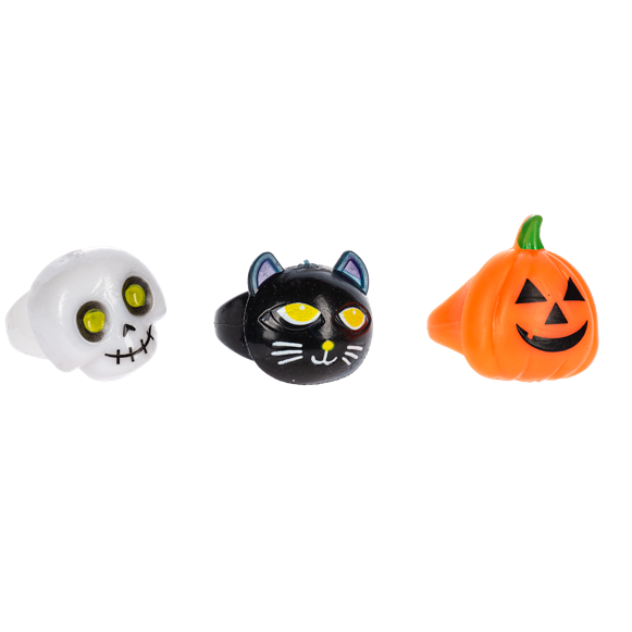 Flashing Halloween Rings –  Assorted Styles – Sold Separately