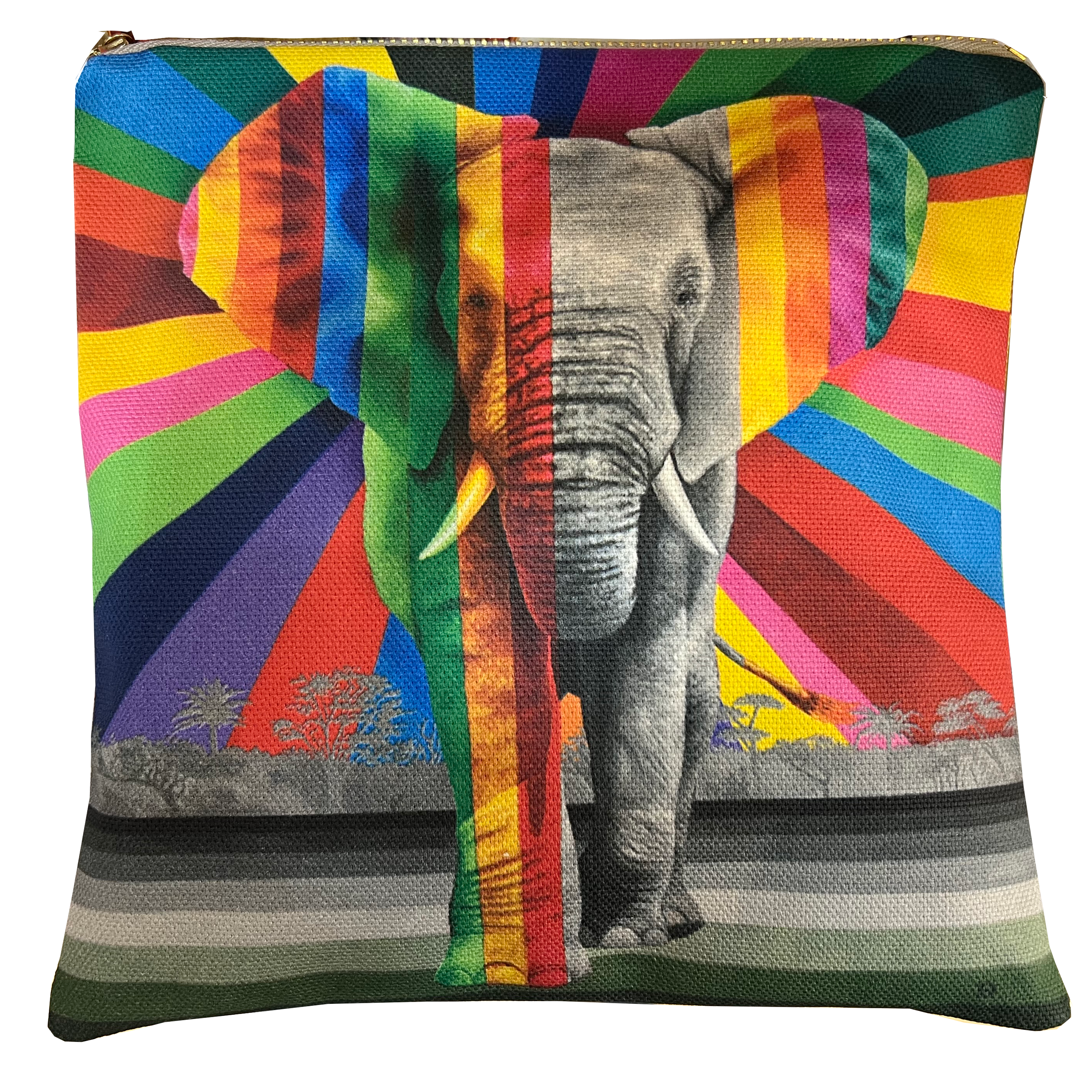 Wildlife in Colour Small Zip Bag – Elephant – 8" X 6"