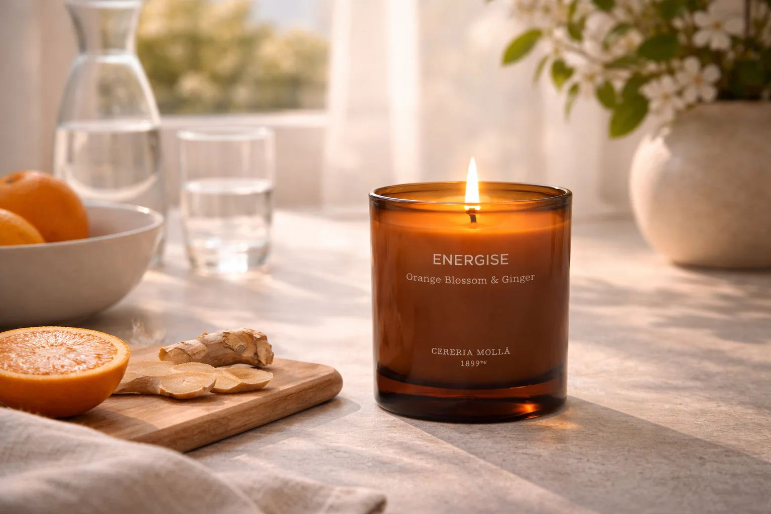 Cereria Molla Well Being Scented Candle – Energize – Orange Blossom & Ginger – 8oz