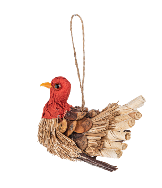 Thanksgiving Straw Turkey Ornaments