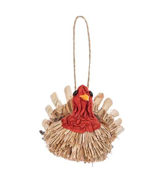 Thanksgiving Straw Turkey Ornaments