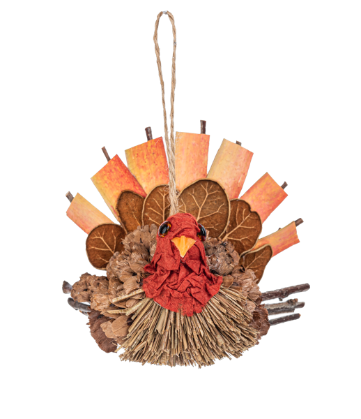 Thanksgiving Straw Turkey Ornaments