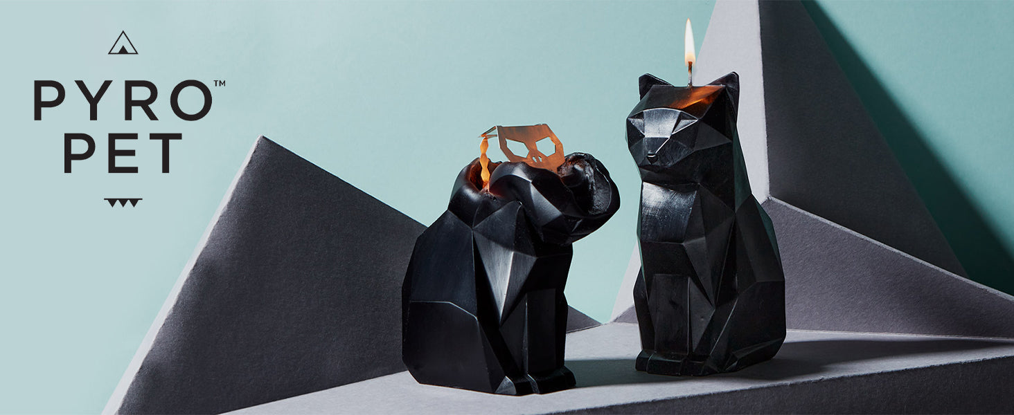 Pyropet Kisa Black Cat Candle With Hidden Skeleton Inside