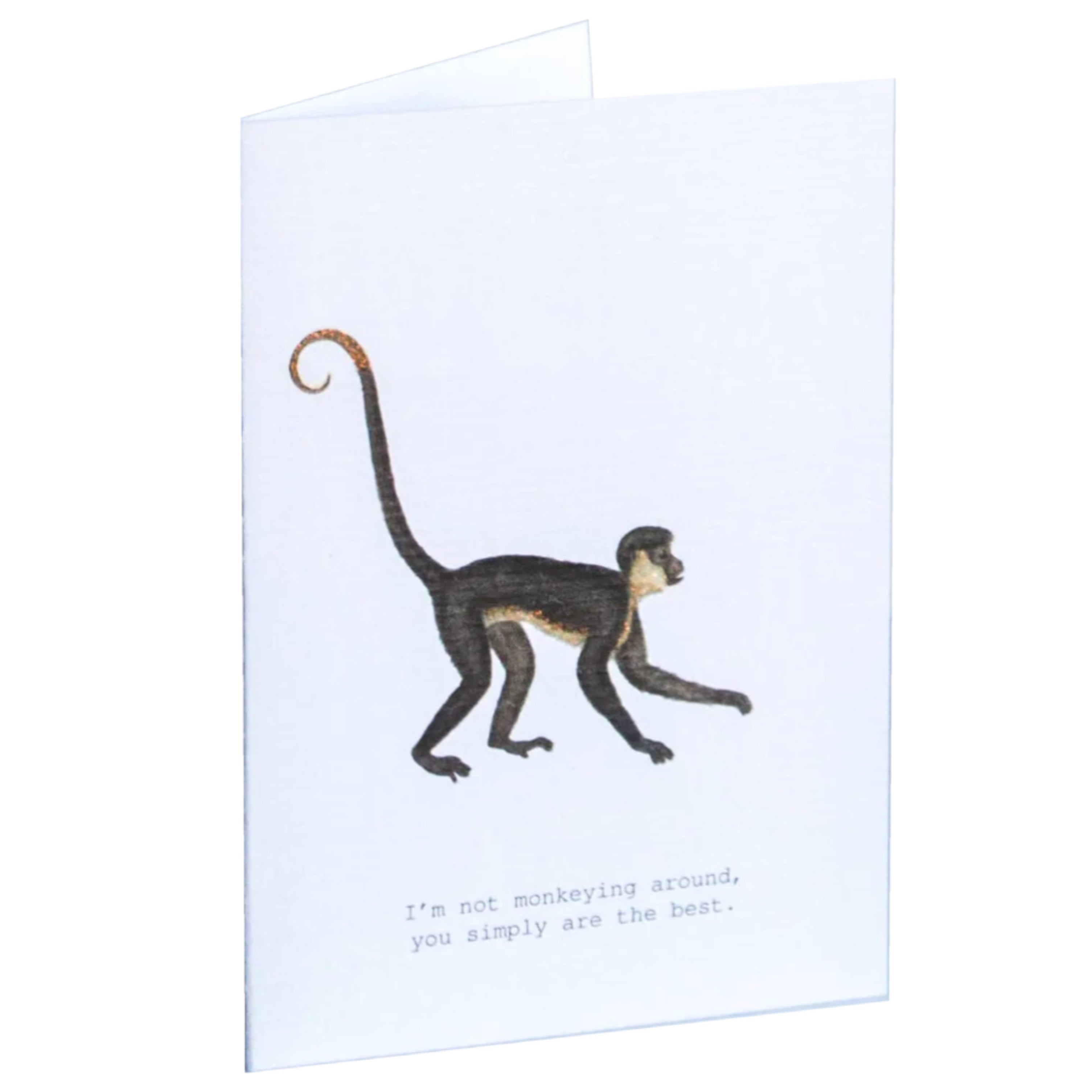 Monkeying Around Glitter Greeting Card – 3.5" x 5"