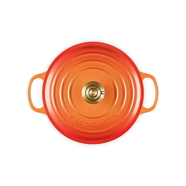 Le Creuset Round Dutch Oven with Crucible Knob – Flame Doree– 4.5 QT