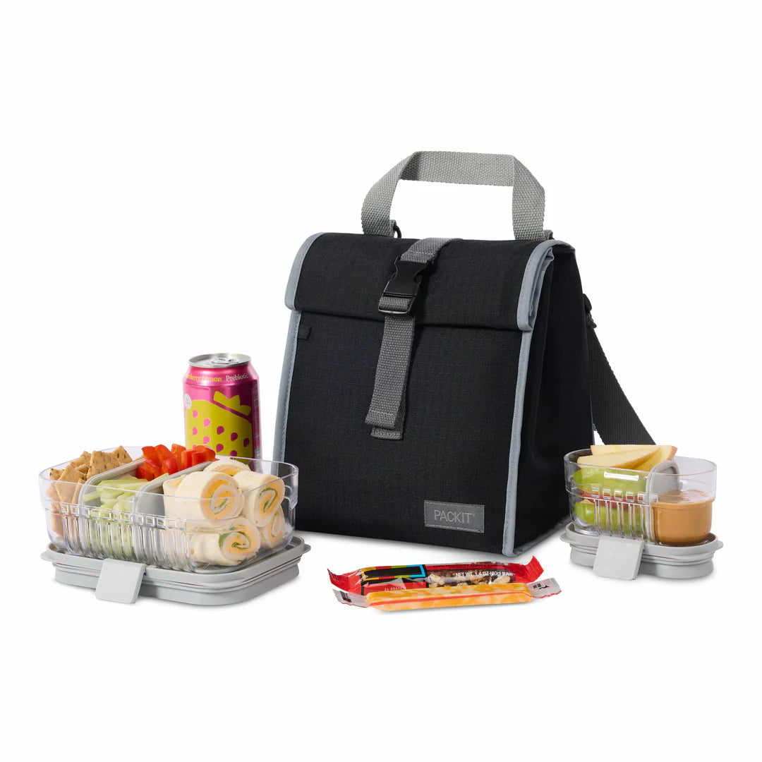 Packit Freezable Houston Lunch Bag – 9" x 6" – Black