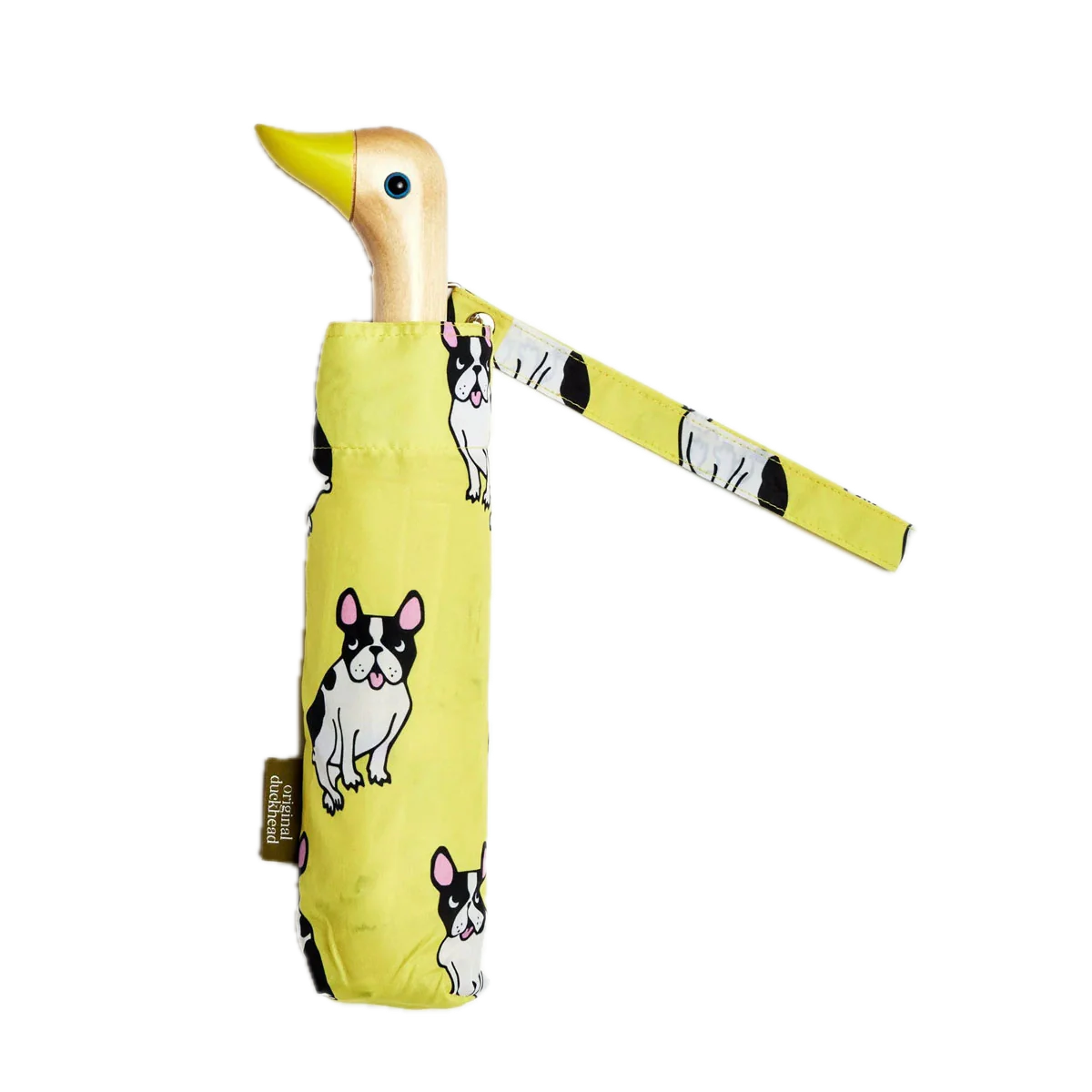 Original Duckhead Auto-Open Eco-Friendly Umbrella – French Bulldog Yellow